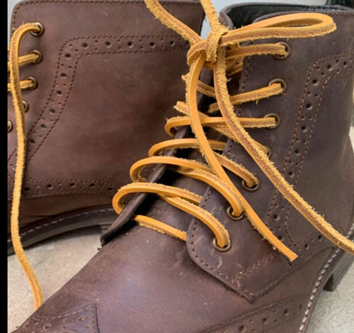 Brown Leather Laces on Boots