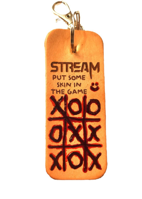STREAM Officially Licensed Leather Tic Tac Toe Keychain Players 2 and 3 - Bientro